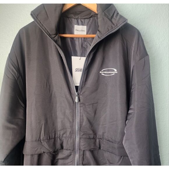 Sistersandseekers Black Puffer Coat with High Collar and Full-Length Zipper NWT - Picture 2 of 10